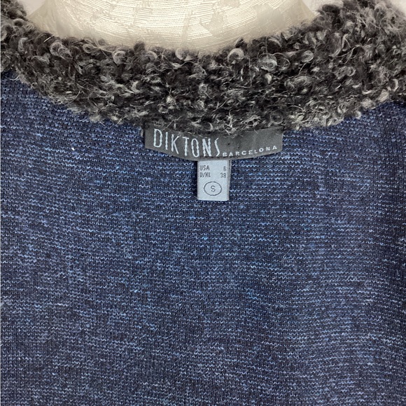 Diktons Barcelona Wool Blend Colorblock Jacket Cardigan cream blue gray - Picture 6 of 8